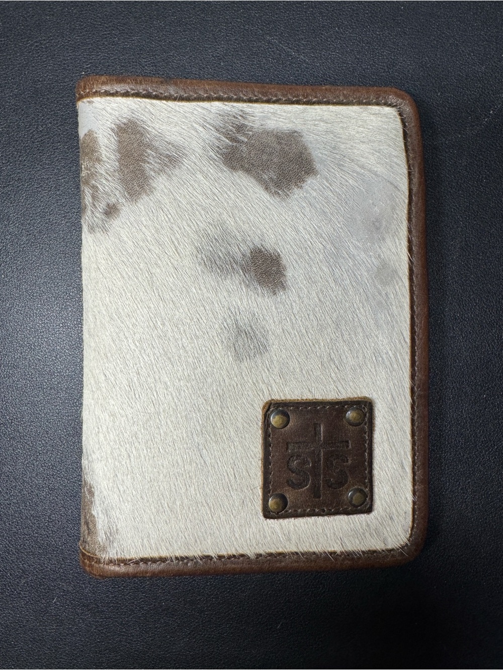 STS Ranchwear White & Brown Hair-On Hide Card Holder